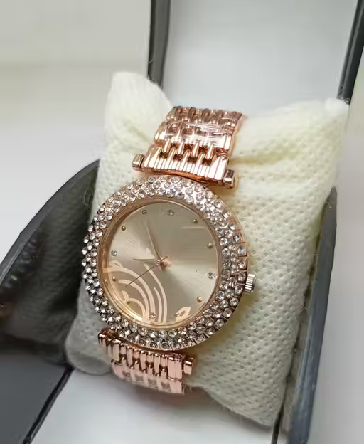 Standard Quality Metal Diamond Watches For Girls and Women