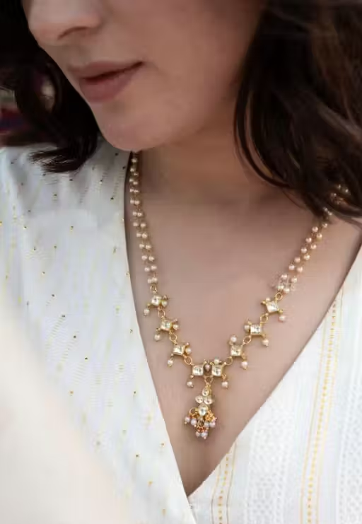 Kundan pearl necklace indian bridal necklace 