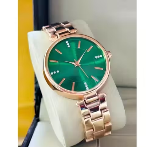 Green Dial Rose Metal BD Belt Analog Women Watch