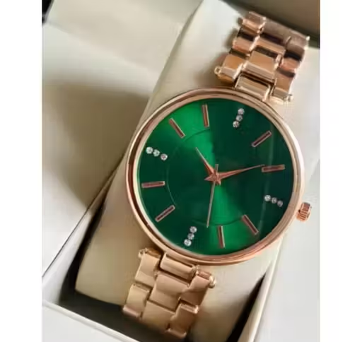 Green Dial Rose Metal BD Belt Analog Women Watch